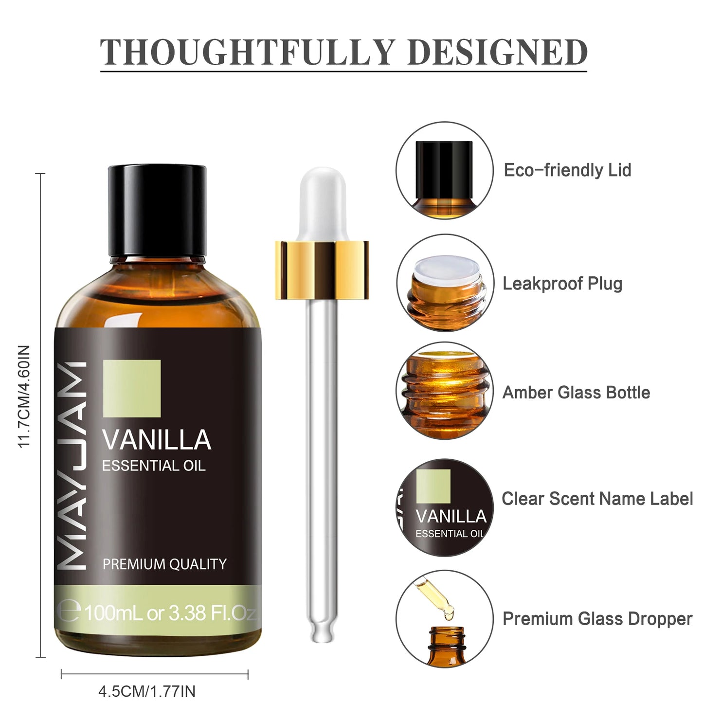 Vanilla Sweet Orange Eucalyptus Lavender Sandalwood Peppermint Bergamot Patchouli Scents 100ML Natural Essential Oils