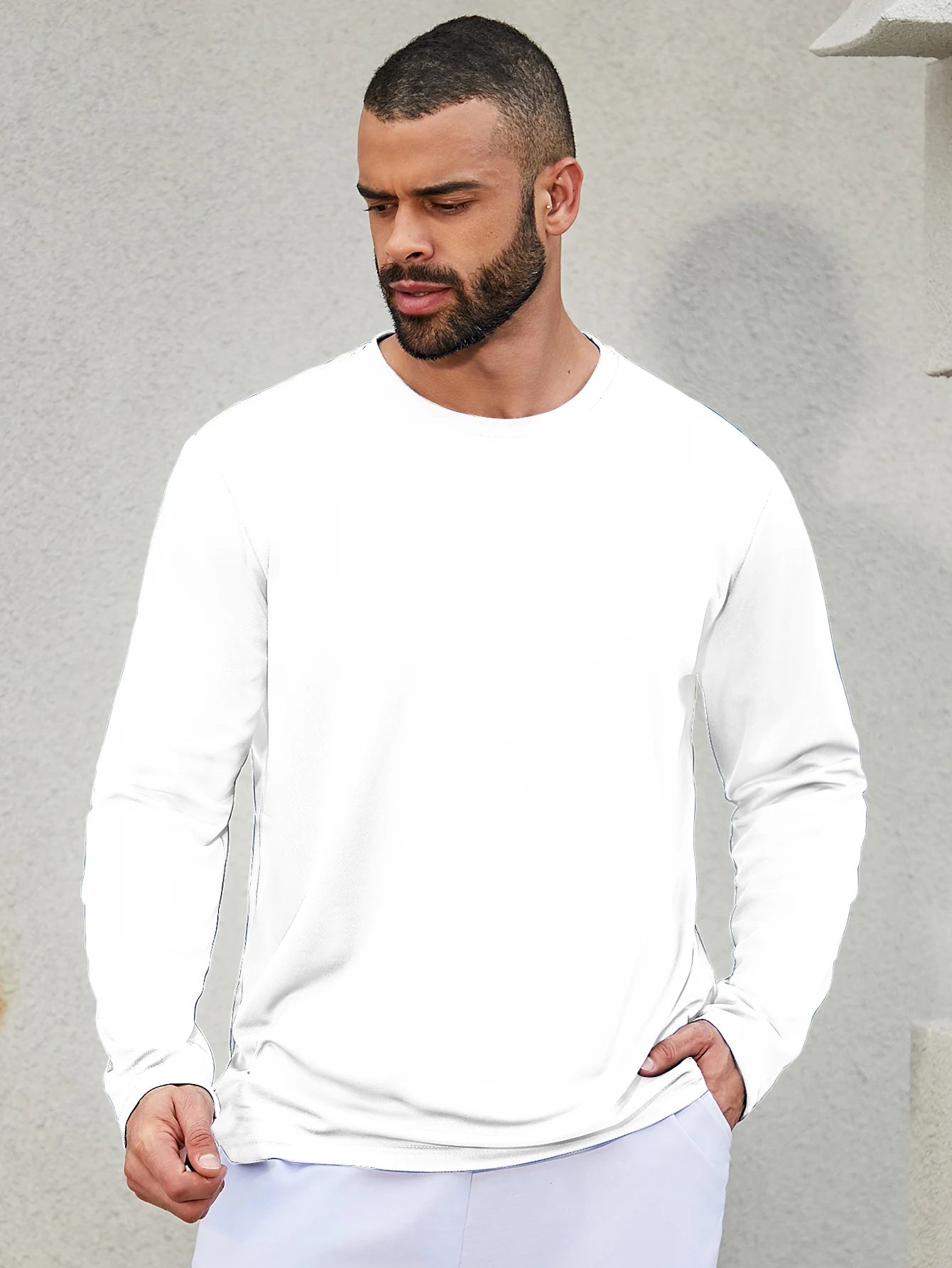 5-piece men's running speed dry long sleeved T-shirts