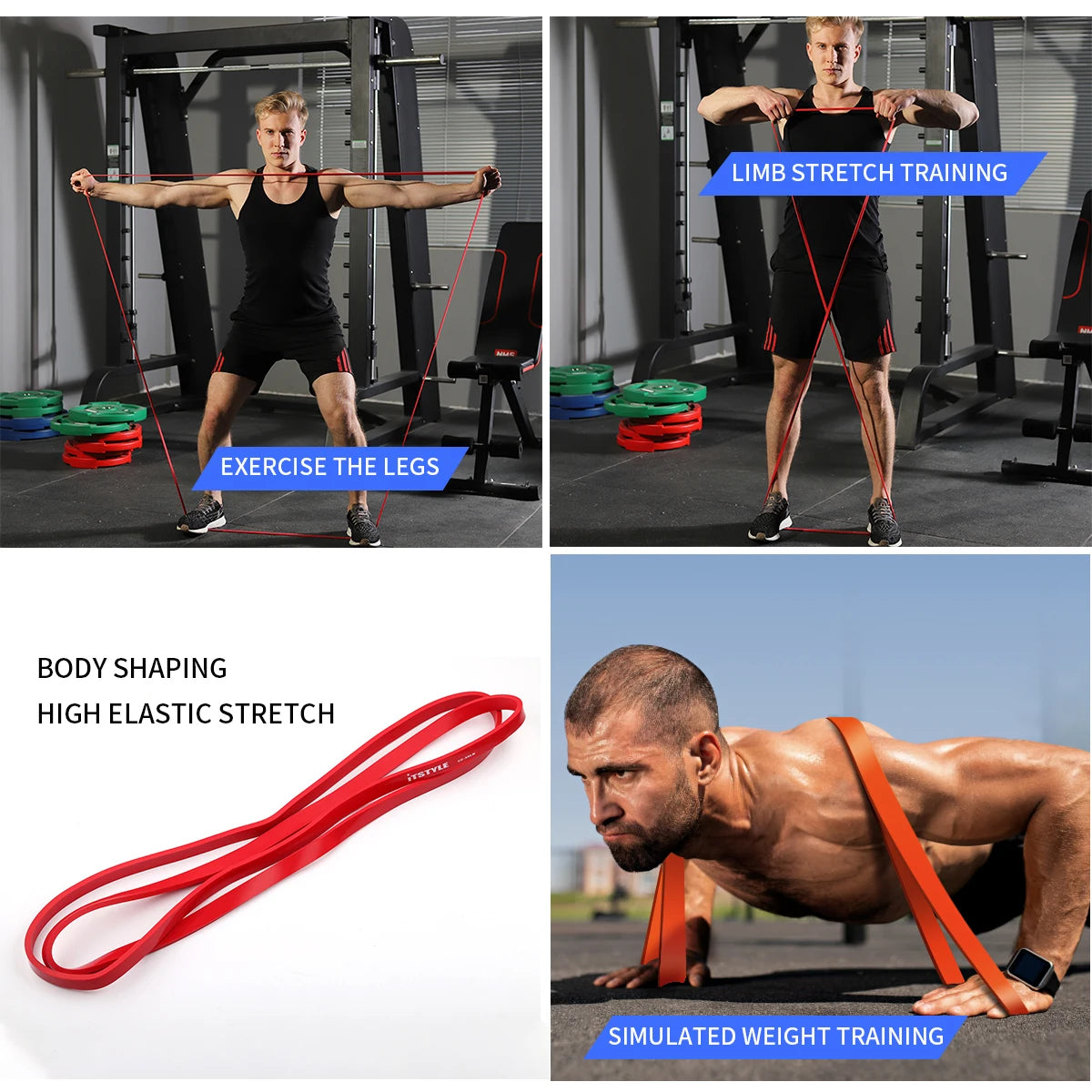 8 Level Latex CrossFit Loop Resistance Bands