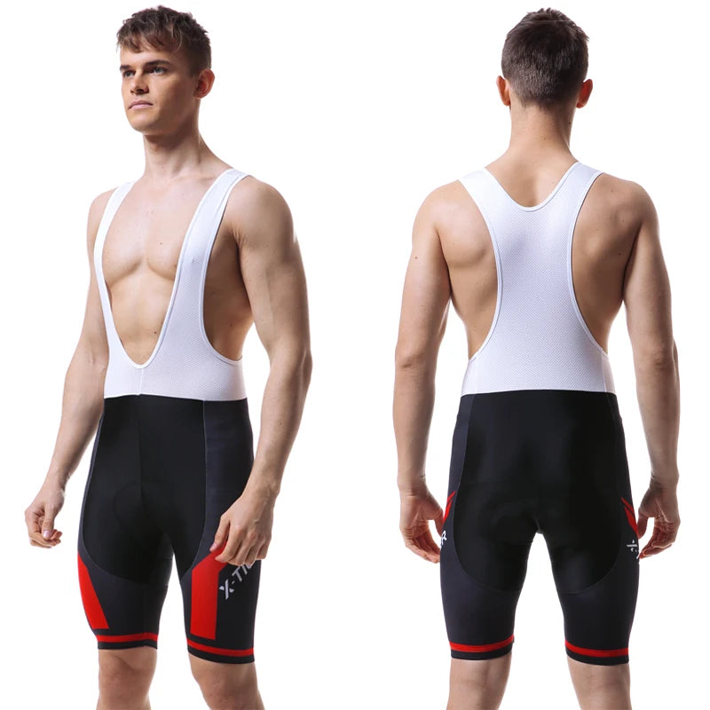 Pro Cycling Bib Shorts Shockproof 5D GEL Pad Cushion MTB Bicycle Bib Tights Triathlon