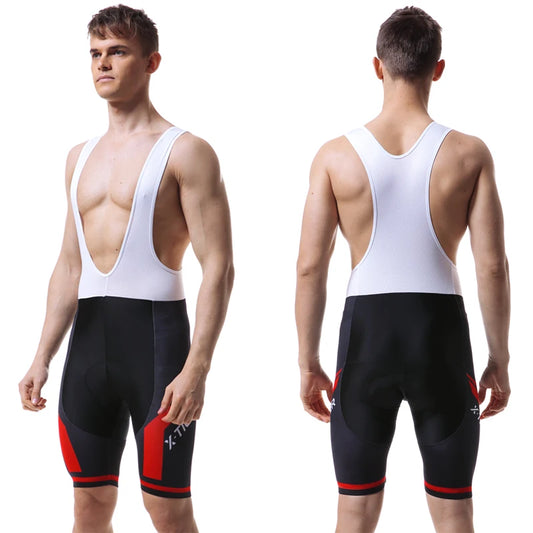 Pro Cycling Bib Shorts Shockproof 5D GEL Pad Cushion MTB Bicycle Bib Tights Triathlon