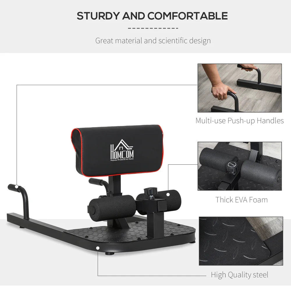 3-in-1 Padded Push Up Sit Up Deep Sissy Squat Home Gym Fitnessk