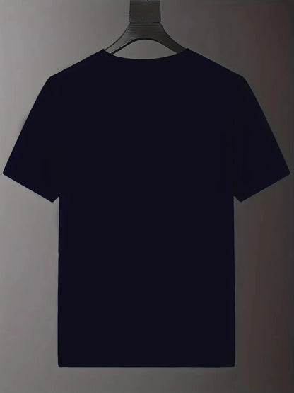 New Fashion Men Print Pullover T-shirt Summer Sleeve Male Clothes Basic Bottoming Slim Thin Sports Casual