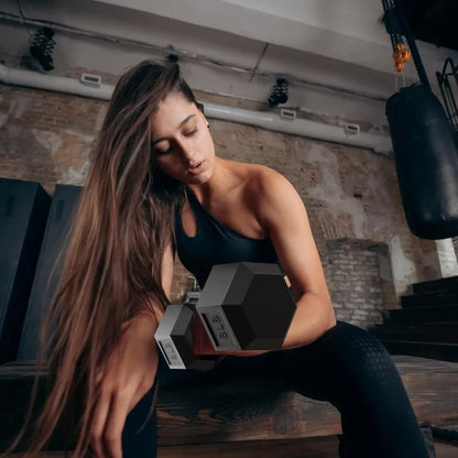 Rubber Coated Hex Dumbbell Weight Set Pairs