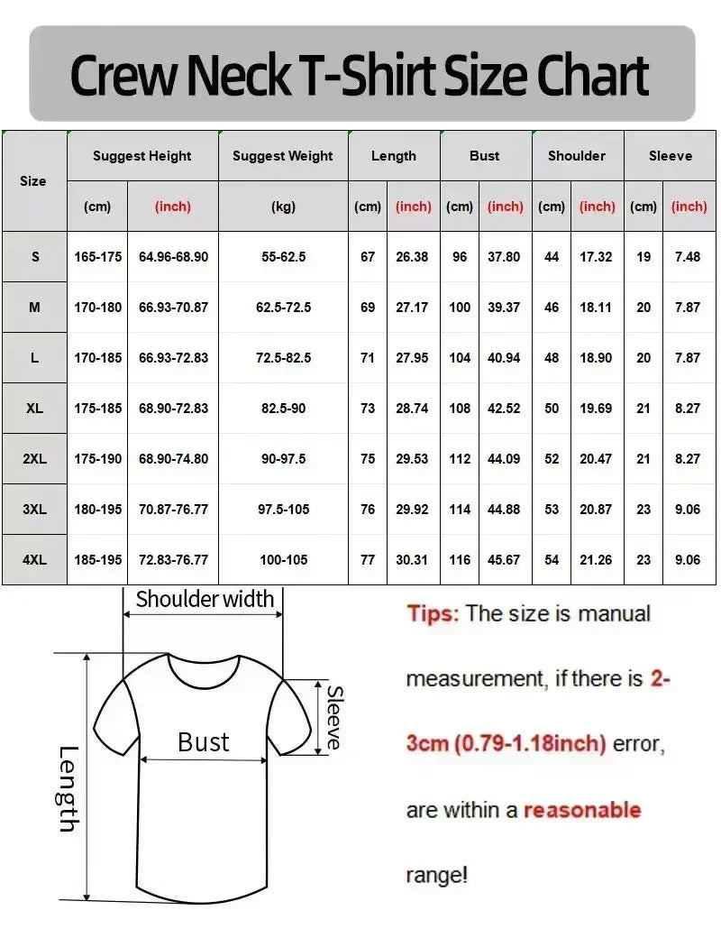 New Fashion Men Print Pullover T-shirt Summer Sleeve Male Clothes Basic Bottoming Slim Thin Sports Casual