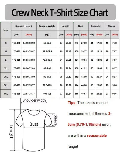 New Fashion Men Print Pullover T-shirt Summer Sleeve Male Clothes Basic Bottoming Slim Thin Sports Casual