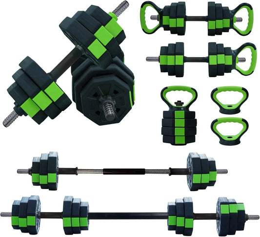 Adjustable Dumbbell Set, Iron Handle Kettlebell, Barbell,
