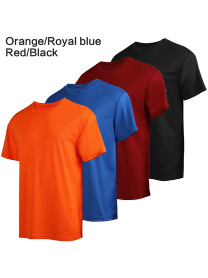 4-piece men's short sleeved wicking UV protection UPF SPF sports