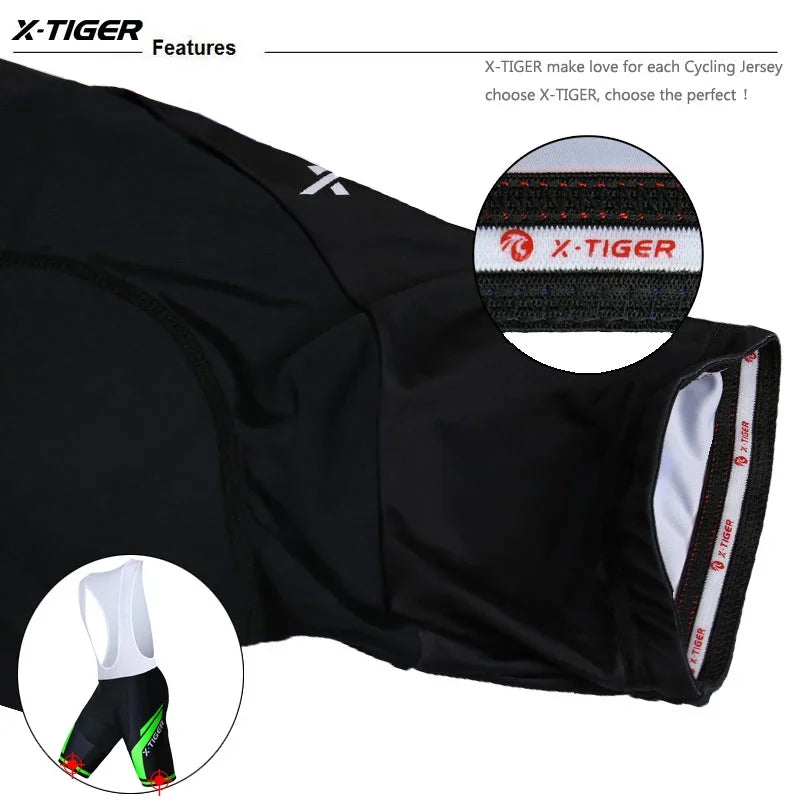 Pro Cycling Bib Shorts Shockproof 5D GEL Pad Cushion MTB Bicycle Bib Tights Triathlon
