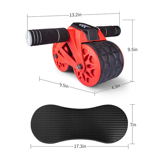 Ab Wheel Roller Automatic Rebound Knee Pad Mat, Intelligent Display,