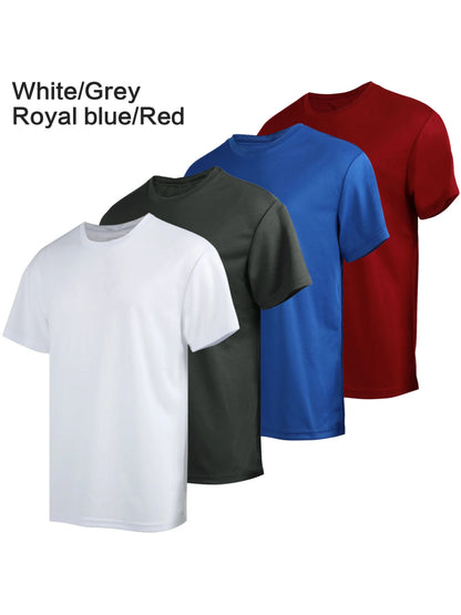 4-piece men's short sleeved wicking UV protection UPF SPF sports