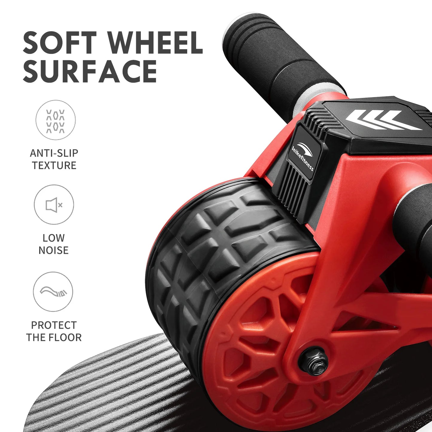 Ab Wheel Roller Automatic Rebound Knee Pad Mat, Intelligent Display,