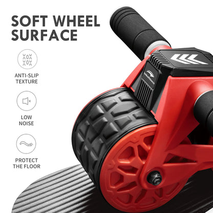 Ab Wheel Roller Automatic Rebound Knee Pad Mat, Intelligent Display,
