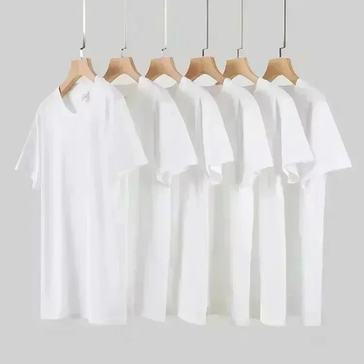 New Fashion Men Print Pullover T-shirt Summer Sleeve Male Clothes Basic Bottoming Slim Thin Sports Casual
