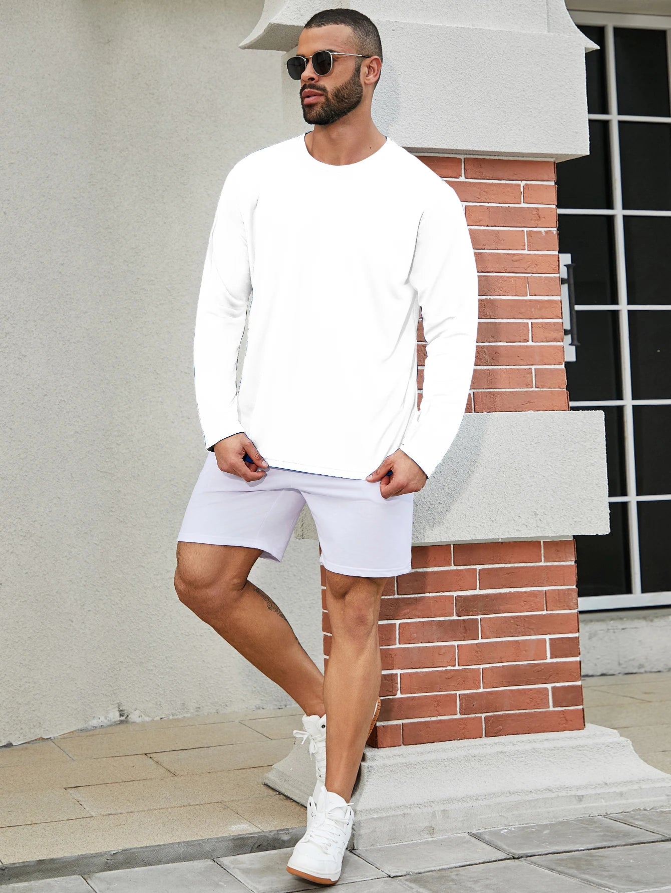 5-piece men's running speed dry long sleeved T-shirts