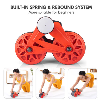 Ab Wheel Roller Automatic Rebound Knee Pad Mat, Intelligent Display,