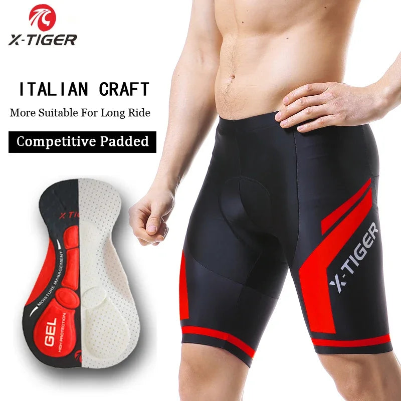 Pro Cycling Bib Shorts Shockproof 5D GEL Pad Cushion MTB Bicycle Bib Tights Triathlon