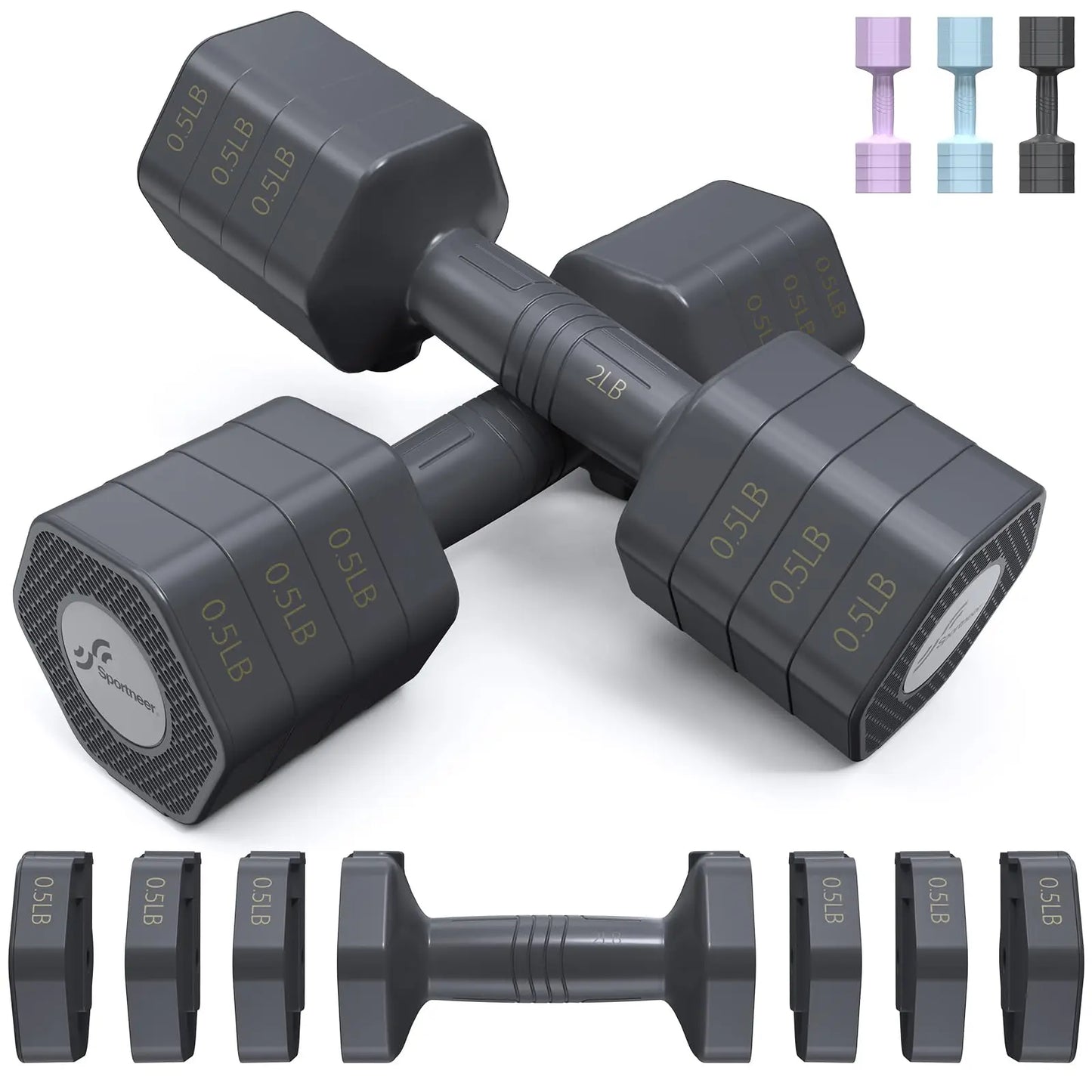Fast adjustable Dumb bells Women Men Home Gym,