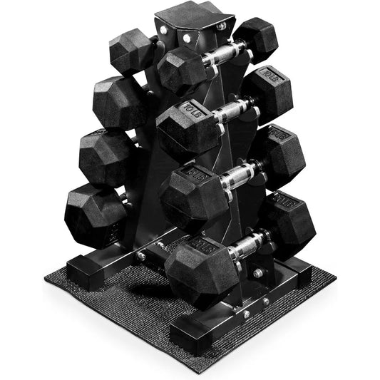 Rubber Coated Hex Dumbbell Weight Set Pairs