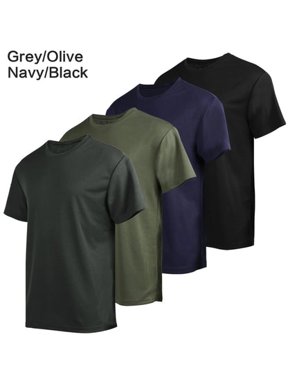 4-piece men's short sleeved wicking UV protection UPF SPF sports