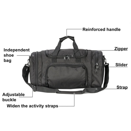Military Tactical Travel Bag Men Luggage Bags Shoes Compartment