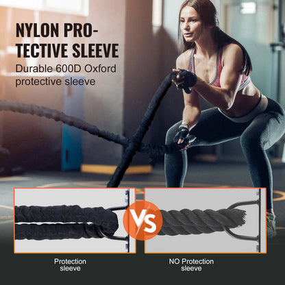 Rope Polyester Exercise Rope/ Protective Sleeve and Anchor Heavy Weighted