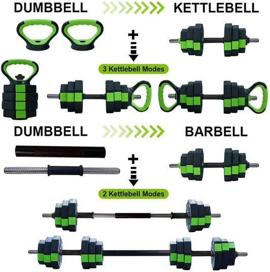 Adjustable Dumbbell Set, Iron Handle Kettlebell, Barbell,