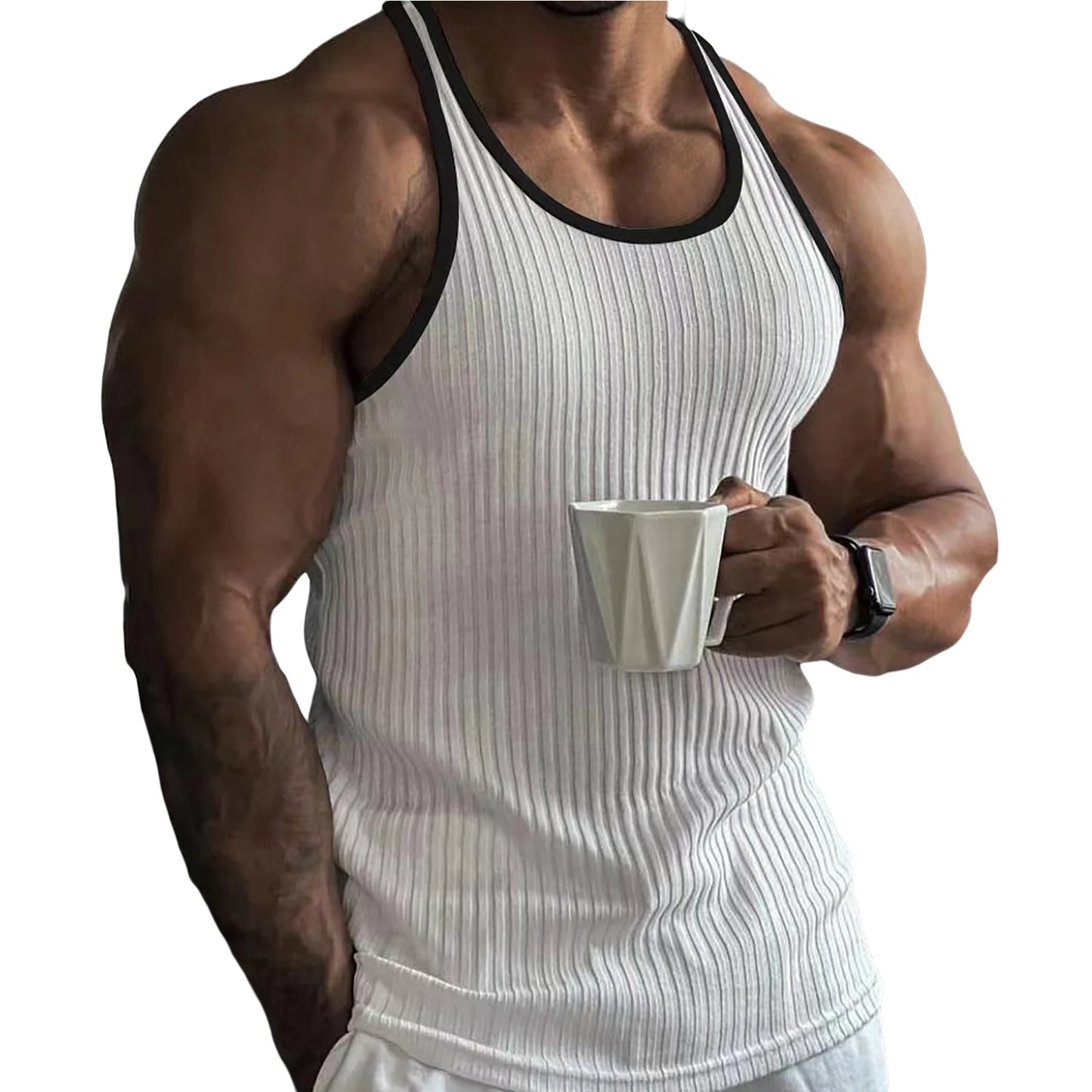 Men s Sleeveless Muscle Tank Tops Workout Training and Gym Fitness -
