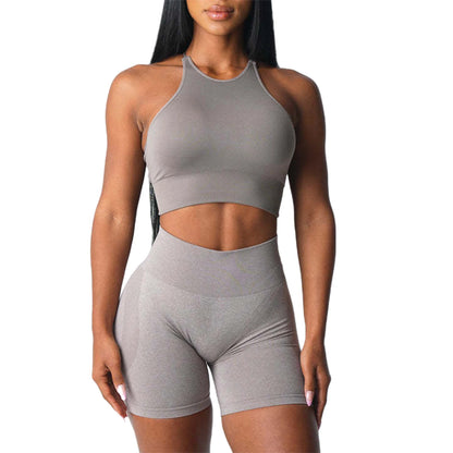 Women s Seamless Sports Bra Solid Color Sleeveless Fitness Running Athletic Bras