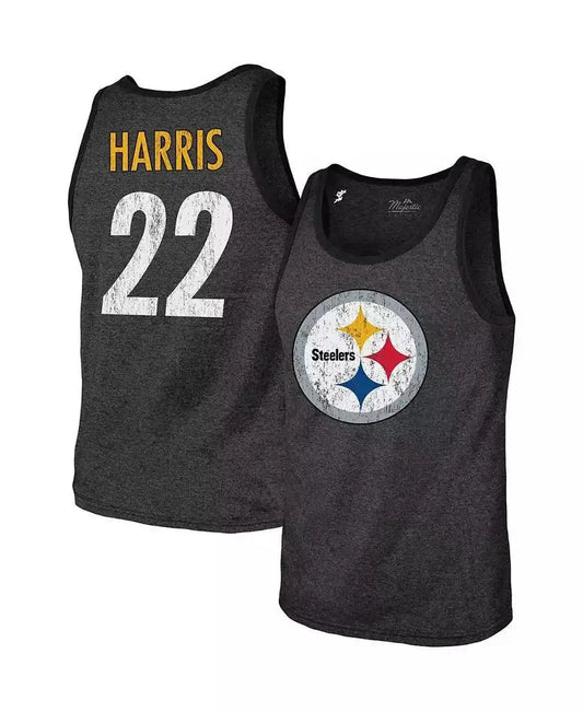 Men's Black Pittsburgh Steelers Player Name and Number Tank Top