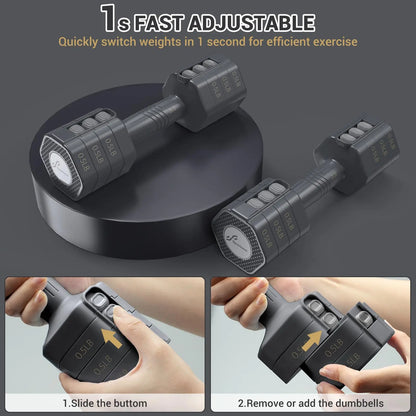 Fast adjustable Dumb bells Women Men Home Gym,