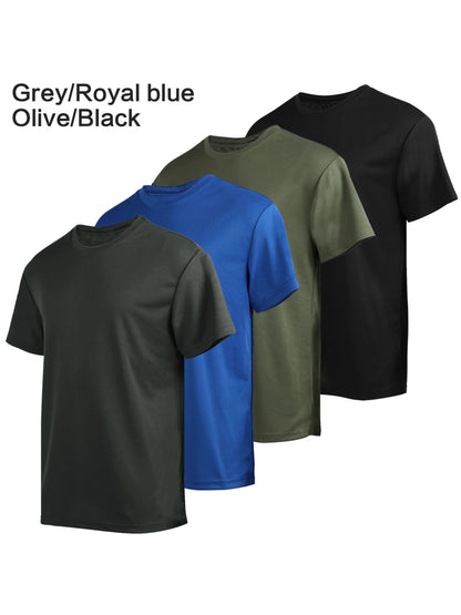 4-piece men's short sleeved wicking UV protection UPF SPF sports